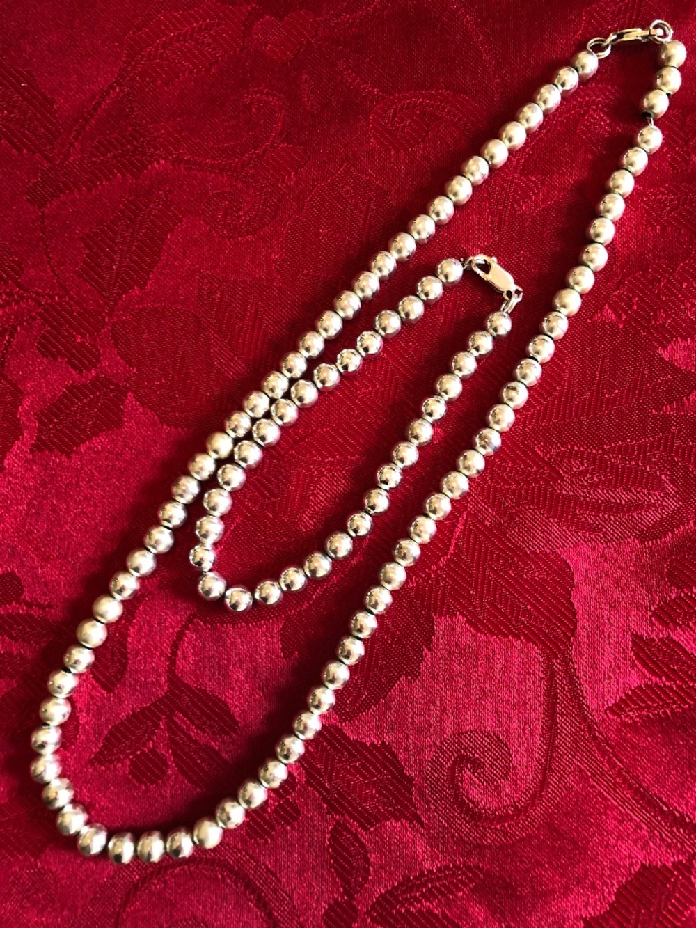 Silver Necklace and Earrings set